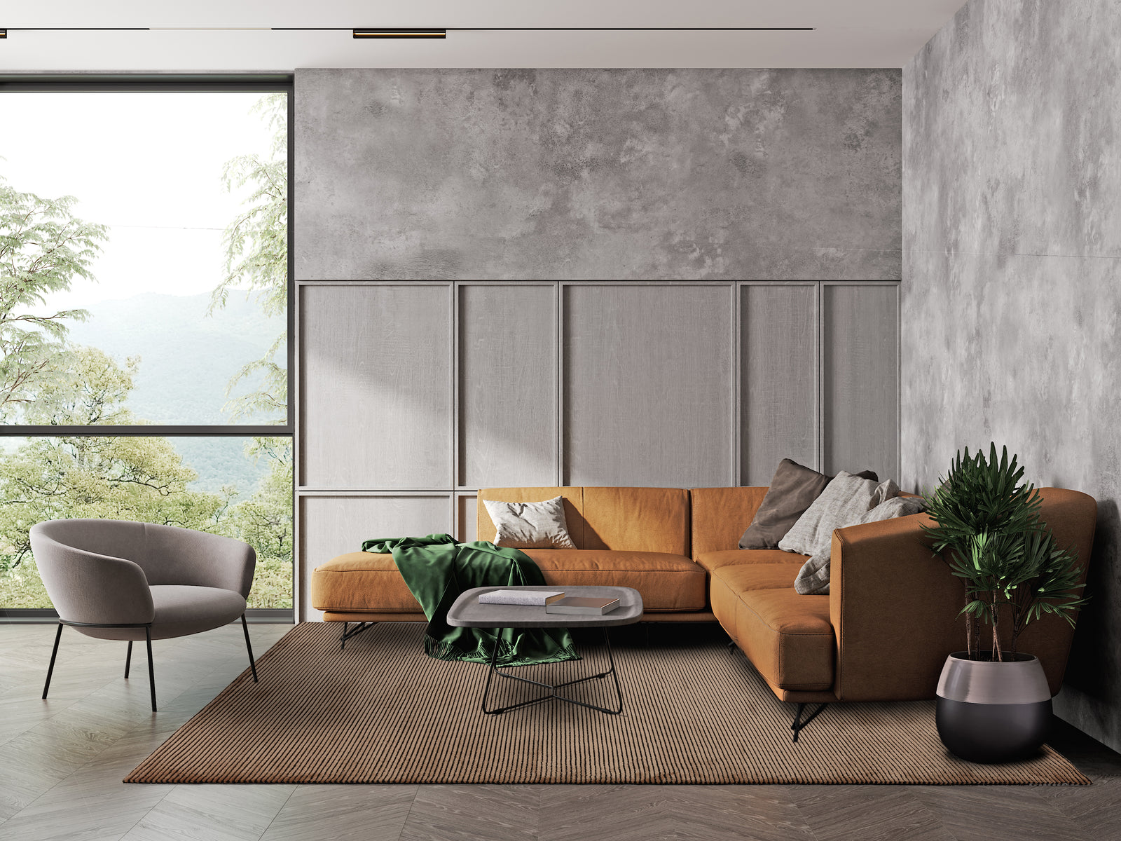 Kuza Plain Stipe Terracotta