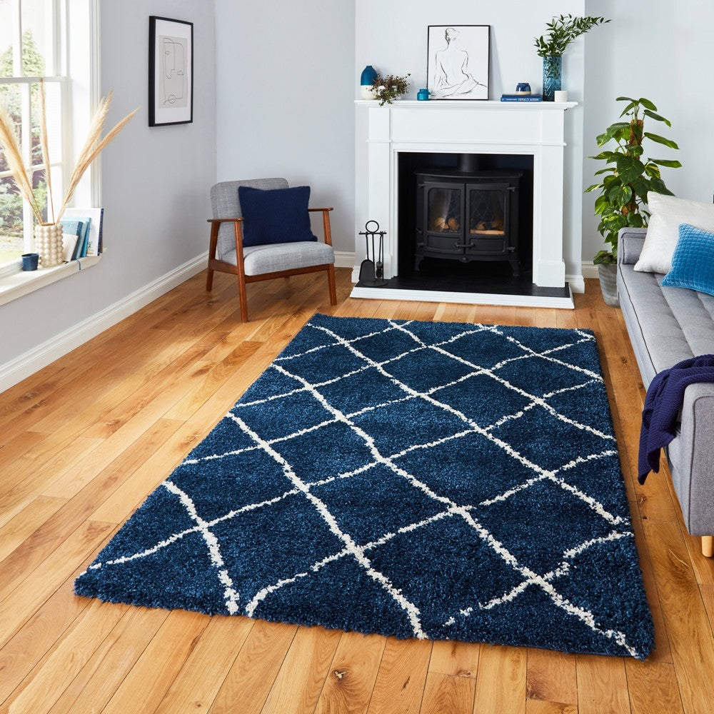 Scandi Berber Navy Cream G257