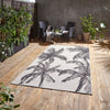 Miami Indoor Outdoor Palm Leaf Rug Cream Black A444