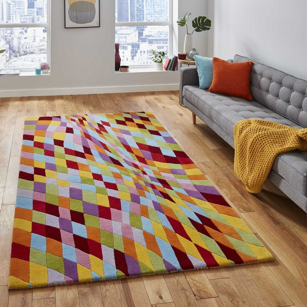 Prism Geometric Wool rugs in Multicolour PR101