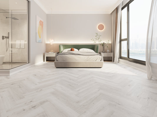 Alva dry back LVT 1.38m Herringbone Special Pewter Light Oak