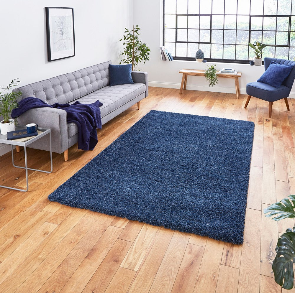 Sierra Shaggy Rug Dark Blue 9000
