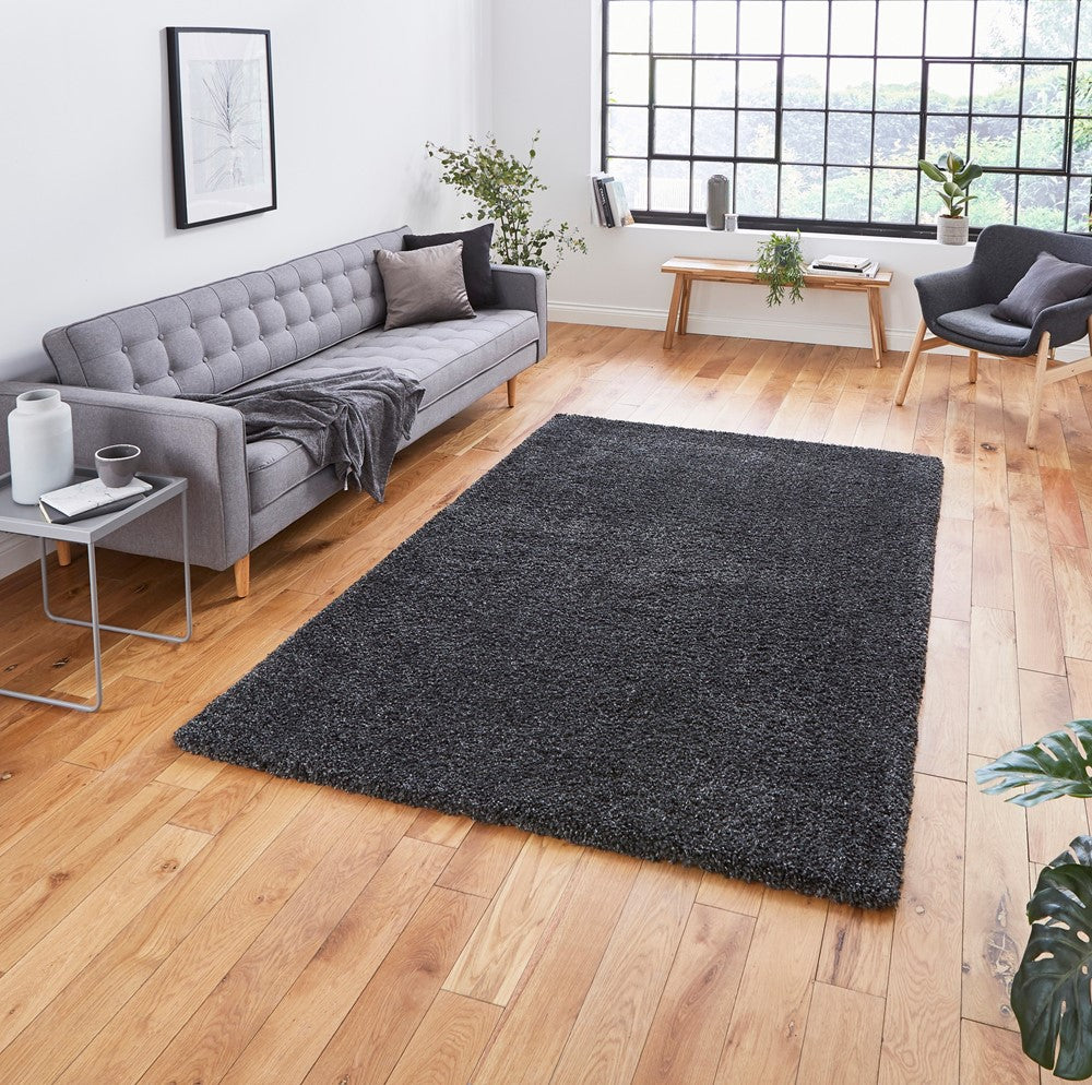 Sierra Shaggy Rug Dark Grey 9000