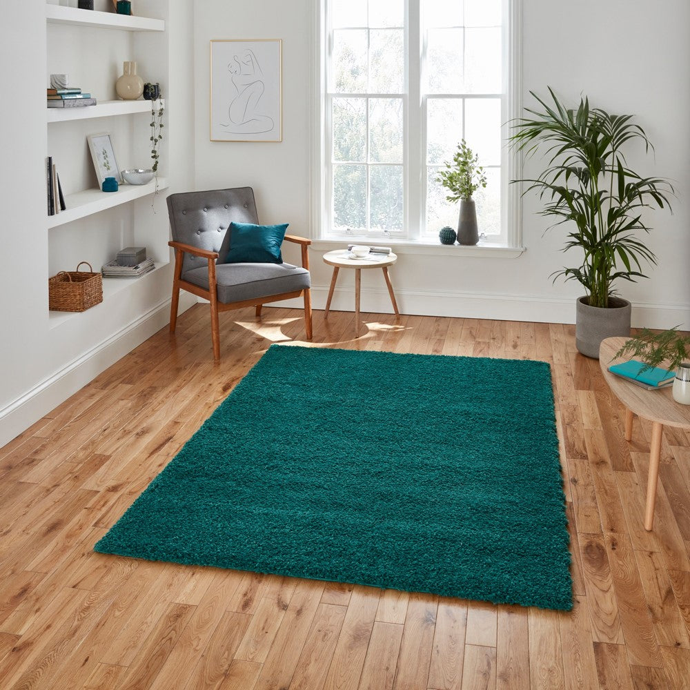 Sierra Shaggy Rug Jewel Green 9000