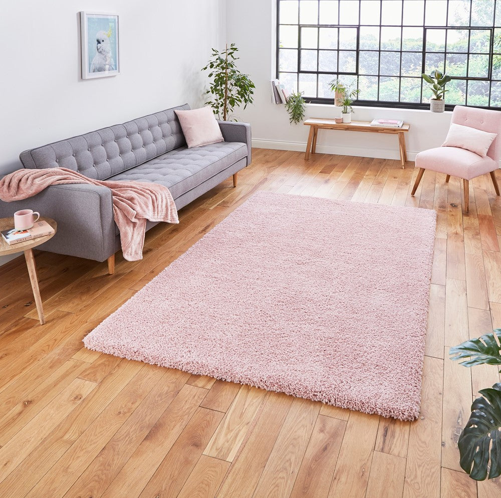 Sierra Shaggy Rug Pink 9000