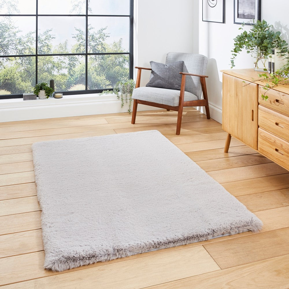 Super Teddy Shaggy Faux Fur Silver